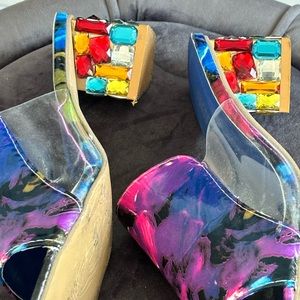 Women’s Jewled mules , fashion trend setter, conversation starter shoes